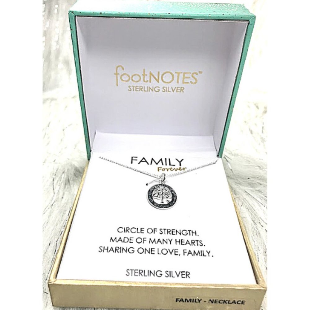 Footnotes Sterling Silver Family Forever Necklace